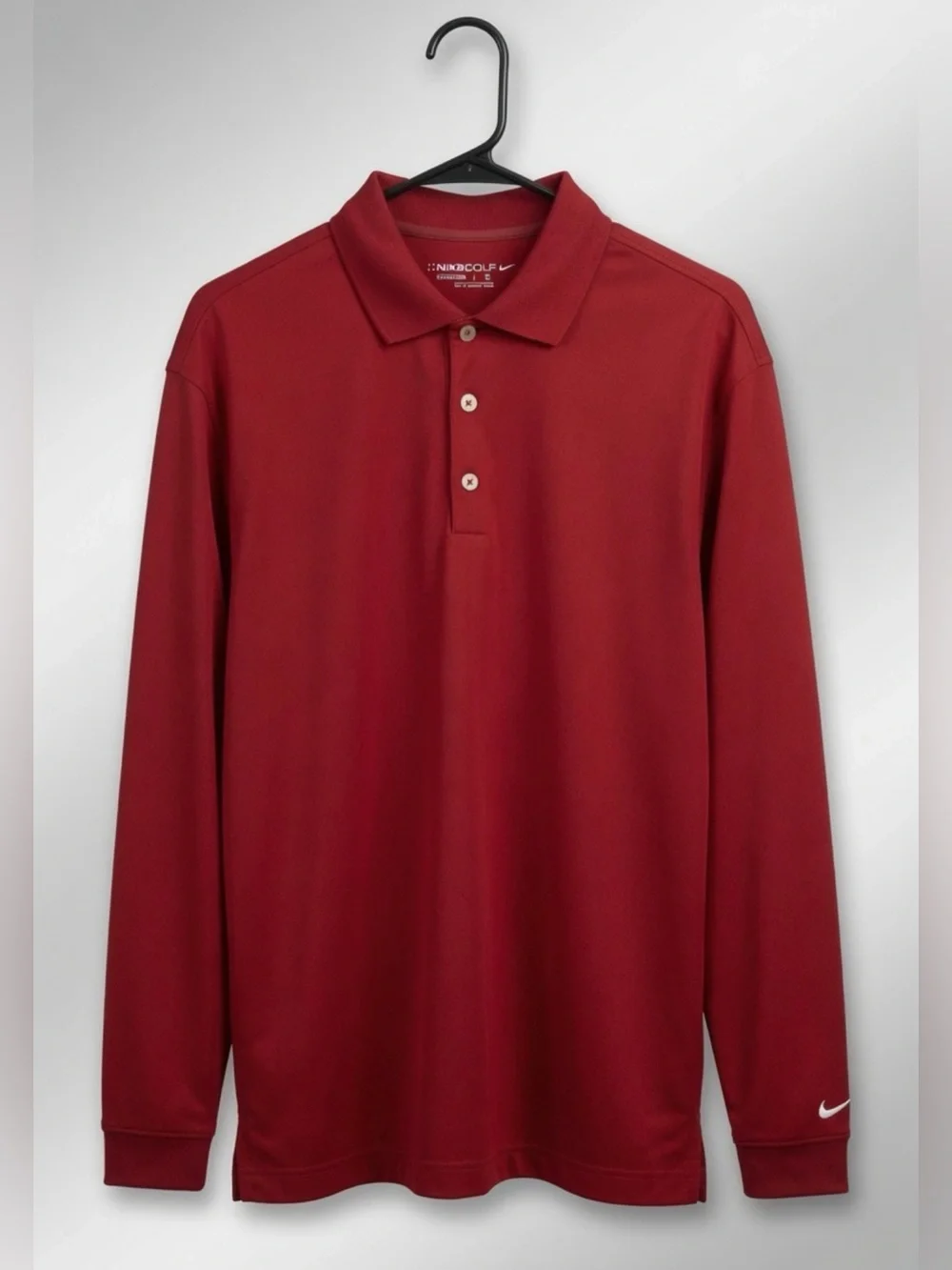 Nike Golf DriFit Fit  Long Sleeve “Team Red” Polo Shirt Mens Large